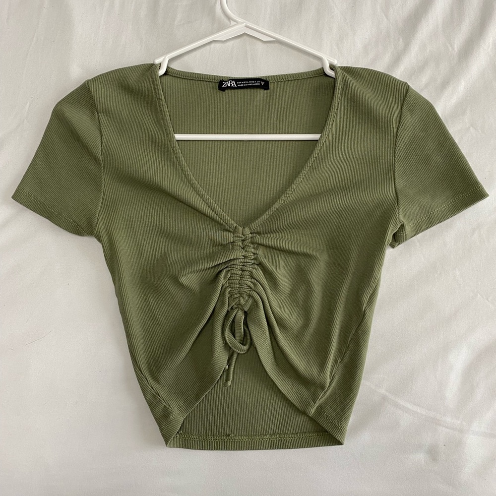 ZARA GREEN CROP TOP